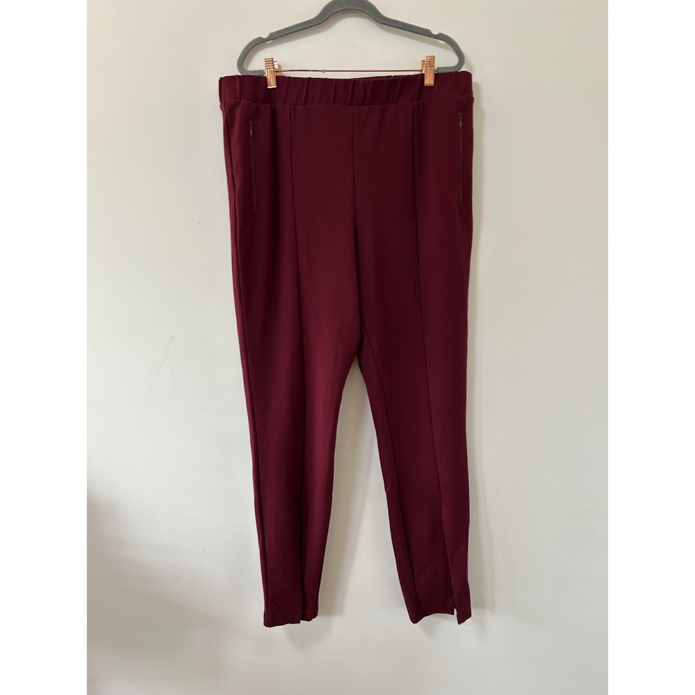 Universal Standard Moro Pocket Ponté Pants Womens Medium Burgundy Dark Academia